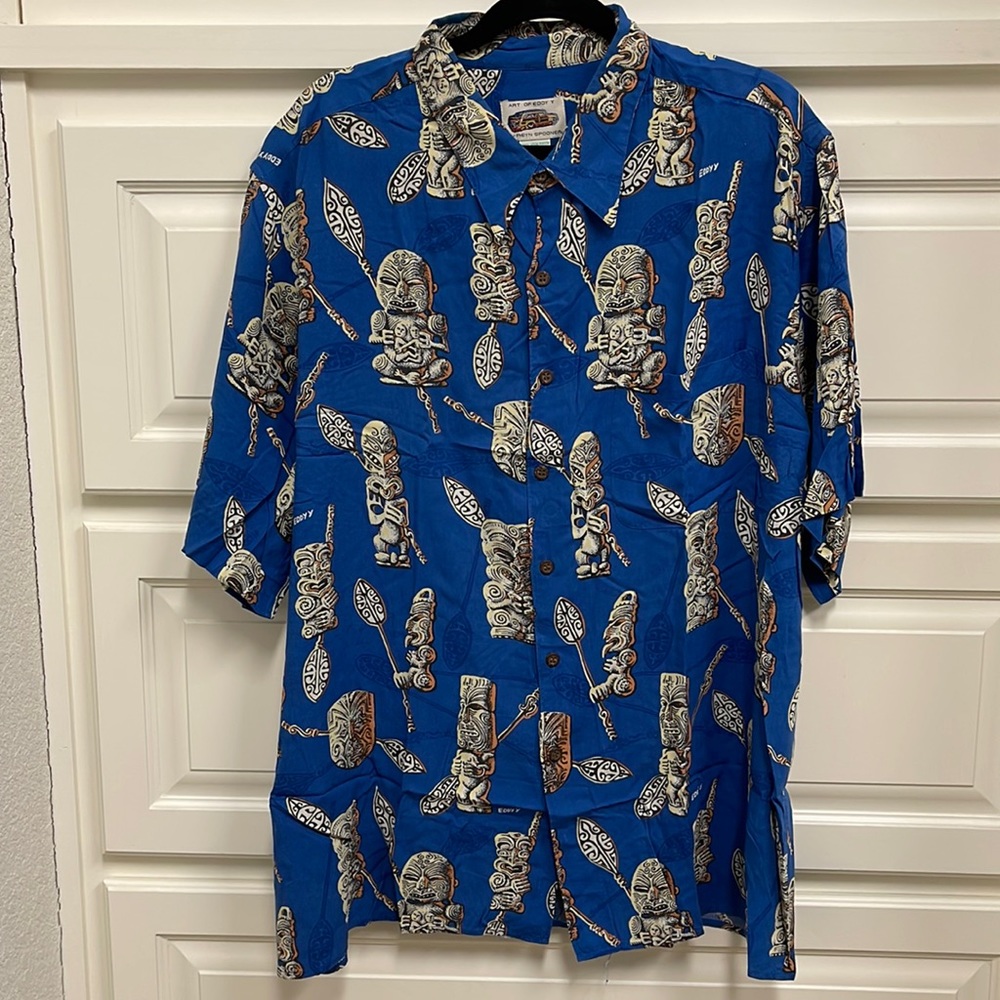 Reyn Spooner XXL Blue Hawaiian shirt, like new condition